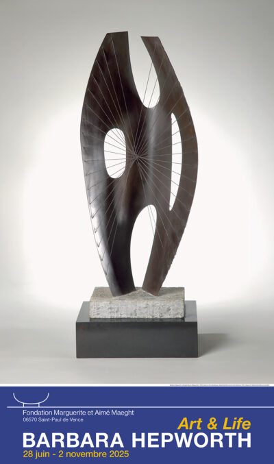 Affiche exposition Barbara HEPWORTH "Disc strings (moon), 1969, aluminium