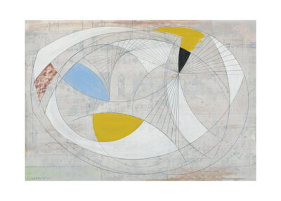 HEPWORTH - Oval form, 1956, oil paint and pencil on panel